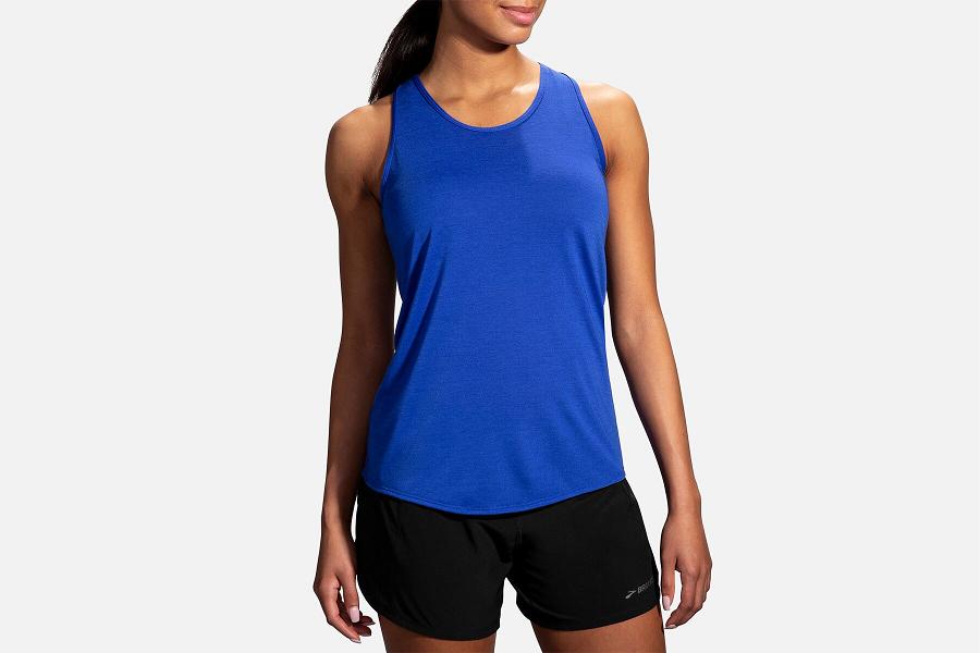 Brooks Distance Women Clothes & Running Tank Blue VJP978406